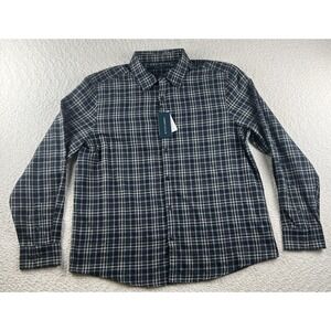 Perry‎ Ellis Men's Dark Sapphire Shirt Size XL Untucked Light Flannel Shirt NWT